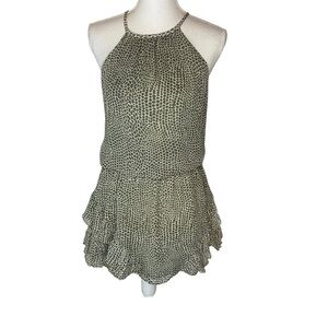Ramy Brook Printed Bitsy Dress in Green Combo Silk Small